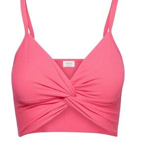 NWT Wilfred Bay cropped twist front ribbed tank top in candy drop pink size XL